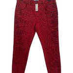 Current/Elliott The Stiletto Red Warp Spec Animal Print Jeans 32 Photo 0