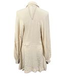 Free People  Women's Ivory V-Neck Buttons Festival Boho Oversized Mini Dress Sz S Photo 3