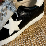 Nature Breeze  White And Black‎ Star Print Sneakers Size 10 Photo 5