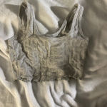 Aerie  Ribbed Tank Top Cropped Grey Photo 1