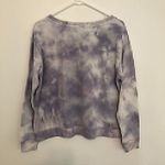 Splendid NEW NWT  Tie Dye Thermal Long Sleeve Sweatshirt Purple White Crewneck S Photo 9