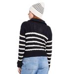 La Ligne x Target Sweater Size M Quarter Zip Striped Cable Knit Black White NWT Size M Photo 1