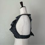 Aerie Gray Leopard Ruffle Tie Longline Triangle Bikini Top Photo 3