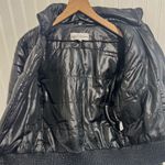 Steve Madden Convertible Puffer Jacket Vest M Black Shiny Wet Look Y2K 90s Cyber Photo 6