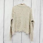 Coeur De Vague Women beige distressed trim cutout turtleneck sweater Size L Size L Photo 3