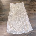 NWOT Black Tape Nude Sequin Midi Skirt Silver Photo 2