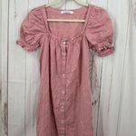 Sleeper Women’s XS Pink Brigitte Linen Midi Dress Minimalist Lagenlook Photo 0