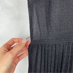 SheIn Glittery Semi Sheer High Neck Sleeveless Pleated Layering Midi Dress Black XS Photo 2