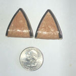 Vintage Gold Tone Shimmer Enamel Half Hoop Retro Boho Pierced Earrings Photo 1