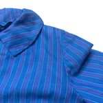 60s vintage Blue Striped Long Sleeve Mini Dress Homemade Small Photo 4