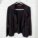 Krimson Klover Brown Knit Asymmetrical Zip Wool Jacket Size XS Photo 0