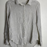 Outerknown  Womens Striped Linen Blend Long Sleeve Button Down Shirt Size S‎ Photo 0