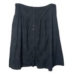 Sundance  Black Eyelet Roslin Cotton Button Front Midi Skirt, XL Photo 1