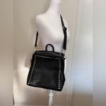 JOSEKO Black Leather Stud Rivet Crossbody Purse Shoulder Bag Vintage Multi Wear Photo 2
