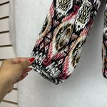 Anthropologie Figueroa Flower  Peasant Top Blouse Shirt Crochet Geo Black Pink M Photo 2