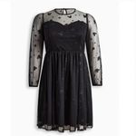 Torrid Dress 18 NWT Disney Mickey Stars At The Knee Tulle Illusion Neck Skater Photo 6