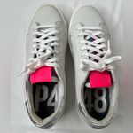 P488 Thea Dama Sneakers, Lt. Grey Leather, Silver Leather Heel Tab, Woman EU 38 Gray Size 7 Photo 3