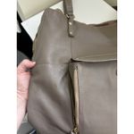 Kooba Everette Taupe Brown Leather Expandable Tote Shoulder Bag Gold Accents Photo 13