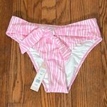 BCBGeneration PINK Seeing Stripes Front Tie High-Waist Bikini Bottoms Small NWT Photo 2