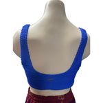 Billabong Women's S Crop Top Bikini Top Cobalt Blue Textured Knit Swim Tank New Photo 2