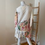 Anthropologie Z & L Europe Floral Pom Pom Kimono Tunic Coverup Bohemian OS White Size undefined Photo 5