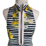 Boston Proper - Lemon Stripe Sleeveless Zip Front Resort European Dress Sz S Photo 3