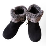   winter boots Khombu  snow  Womens 7M Lisa Black Leather Faux Fur Zip Photo 0