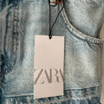 ZARA NEW!  Denim Skirt Effect Crop Top Photo 7