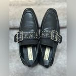 Vintage Havana Black Leather Maureen Studded Buckle Loafers Women 6.5 Old Money Photo 2