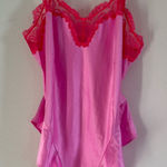 SKIMS  Stretch Satin Lace Teddy in Neon Orchid, size XL Photo 0