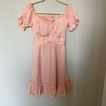 Selfie Leslie  LINKA OFF-SHOULDER TIE BACK DRESS PEACH Photo 3