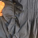 Sam Edelman womens Althea embroidered ruffle neck top navy M Photo 3