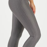 Spanx Booty Boost 7/8 Leggings Metallic Mist Silver Grey Dots Photo 0