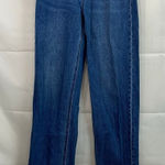 H&M NWOT women's dark medium wash blue denim straight cut stretch jeans pants 2 Photo 0
