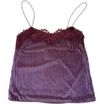 Daily Paper Pink Velvet Crop Top Size Small Cami Lace Trim Spaghetti Strap y2k Black Photo 0