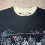 VTG 90s Top Stitch Morning Sun Black Cardinal Christmas Sweatshirt Womens Large Photo 2