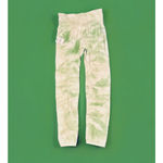 Free People  Electric Pistachio Good Karma Tie Dye Leggings NWT Size M/L Photo 2