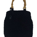 Liz Claiborne  Vintage Crochet Bamboo
Handle Bag Y2K Purse‎ Handbag Black Photo 0