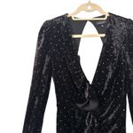 Topshop  Rainbow‎ Rhinestone Cutout Velvet Mini Dress Black Sz 2 Photo 4