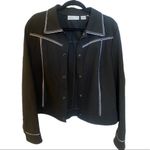 Dana Buchman Black Blazer with White Stitching Photo 1
