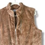 Carmen Marc Valvo NWOT Toasted Chestnut Faux Fur Gold Zipper Trim Vest XL Photo 2