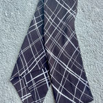 Ellen Tracy Dark Brown and White Silk Scarf Photo 0