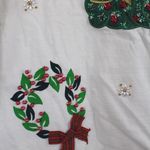 Victoria Jones Vintage 90s  Beaded Appliqué Cat Christmas 3/4 Sleeve Shirt Top Photo 1