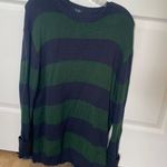 Brandy Melville  Blue Green Striped Sweater Navy Photo 0