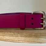 Pink Genuine Made in India Leather Double Silver Buckle Belt Size Medium Photo 0