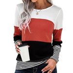 STYLISH COLORBLOCK SPLICING STRIPED TOP Size undefined Photo 0