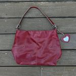 XOXO Vintage Y2K Red Vinyl Shoulder Bag Purse Tote w/ Heart Mirror Bag Charm Photo 1