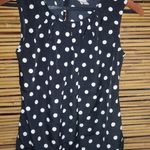 Merona Black White Polka Dot Sleeveless Satin Top XS Photo 0