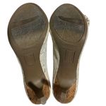 Christian Siriano Lace Peep Toe Bow Pumps Cork Heel Special Occasion Heels‎ Brown Size 11 Photo 5