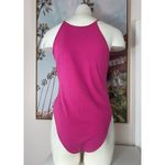 ZARA  Pink Halter Sleeveless Stretch Bodysuit Crew Neck One Piece Size Large Photo 5